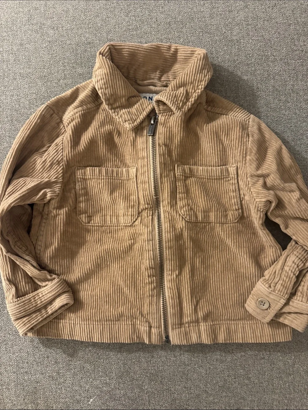 5/$15- Kids Corduroy Zip-Front Jacket - Tan